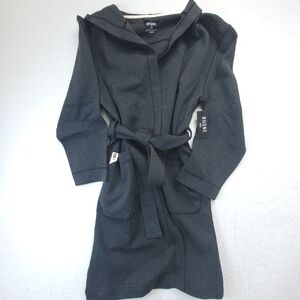 NWT Rhone Heritage Midweight Robe BlackHeather W/Hood Relaxed Fit Sz S/M $168